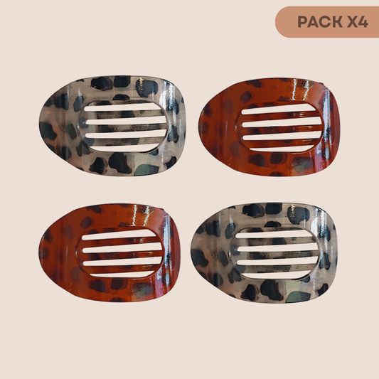 Pack de Broches Flat 4 Broches Print -  Diseño Chato y Minimalista