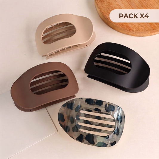 Pack de Broches Flat 4 Broches -  Diseño Chato y Minimalista