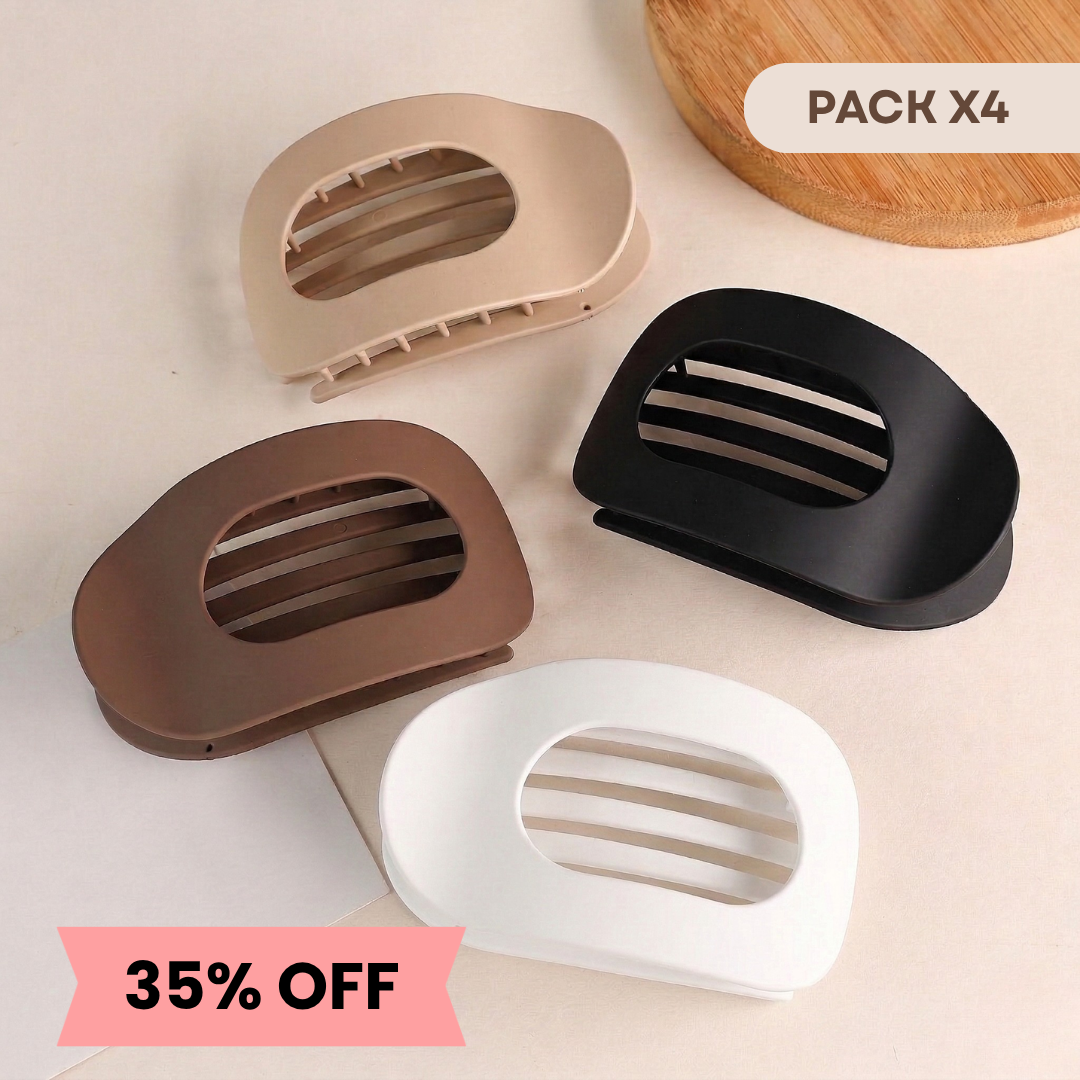 Pack de Broches Flat 4 Broches -  Diseño Chato y Minimalista