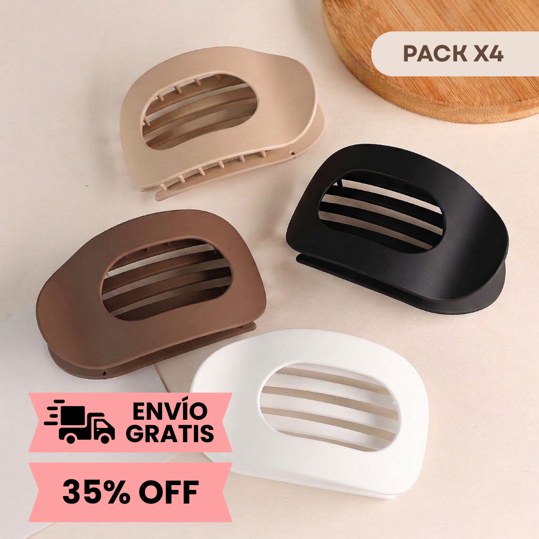 Pack de Broches Flat 4 Broches -  Diseño Chato y Minimalista