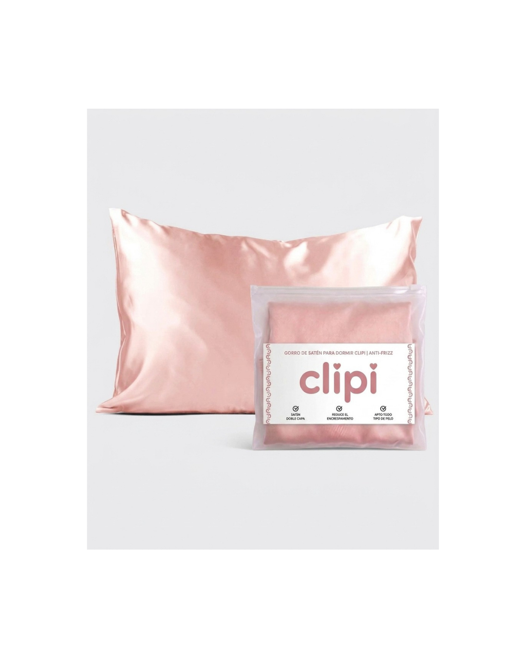Funda de almohada de satén Clipi